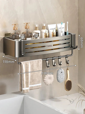 1-3 Floors Wall Mounted No Drill Bathroom Shelf Shower Shelf Makeup Organizer Shelf Shampoo Stand Bathroom Accessories