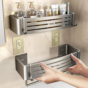 1-3 Floors Wall Mounted No Drill Bathroom Shelf Shower Shelf Makeup Organizer Shelf Shampoo Stand Bathroom Accessories