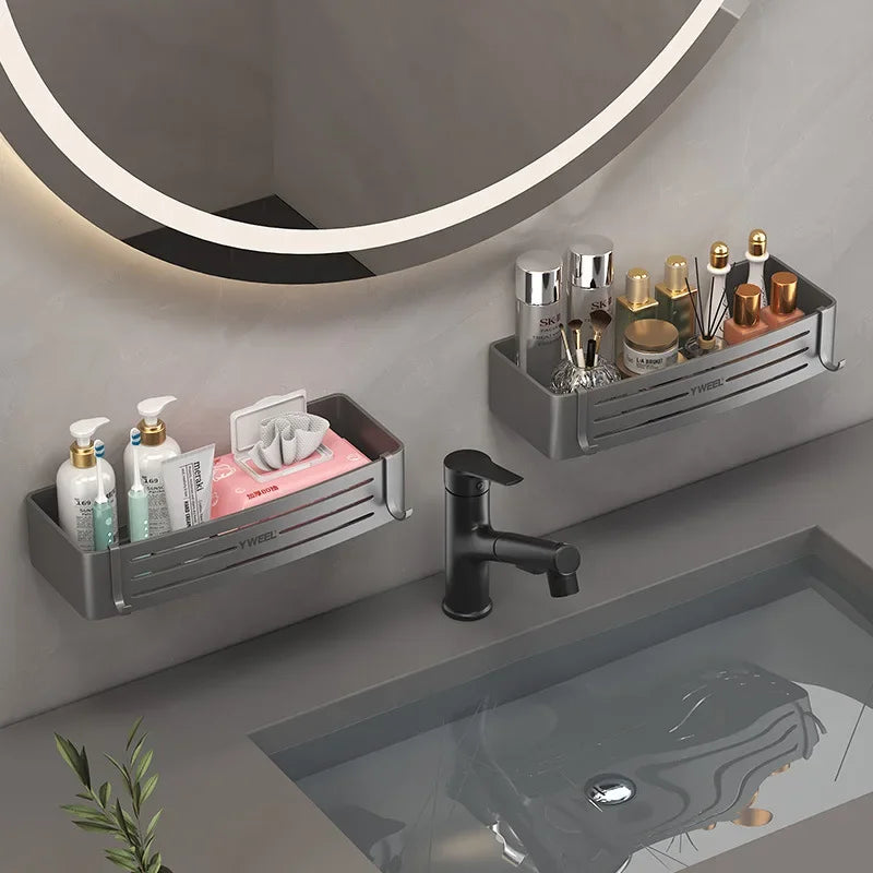 1-3 Floors Wall Mounted No Drill Bathroom Shelf Shower Shelf Makeup Organizer Shelf Shampoo Stand Bathroom Accessories