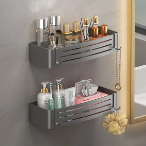 1-3 Floors Wall Mounted No Drill Bathroom Shelf Shower Shelf Makeup Organizer Shelf Shampoo Stand Bathroom Accessories