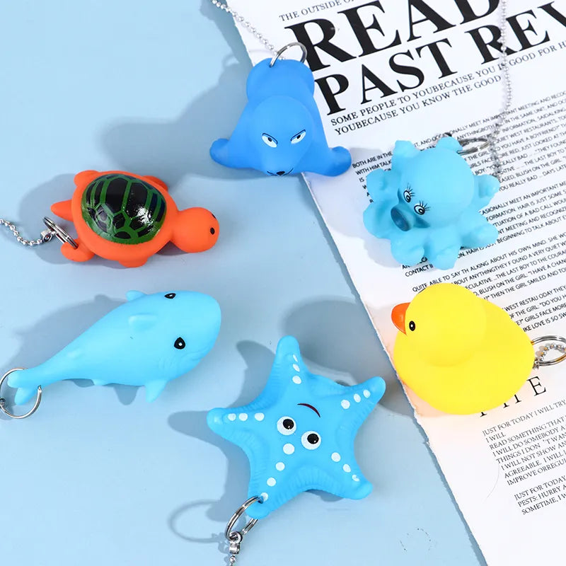 1 Pc Cartoon Animals Duck Sea Star Turtle Waterproof Rubber Plug Creative Bathtub Sink Stopper Color(Orange/White/Black)