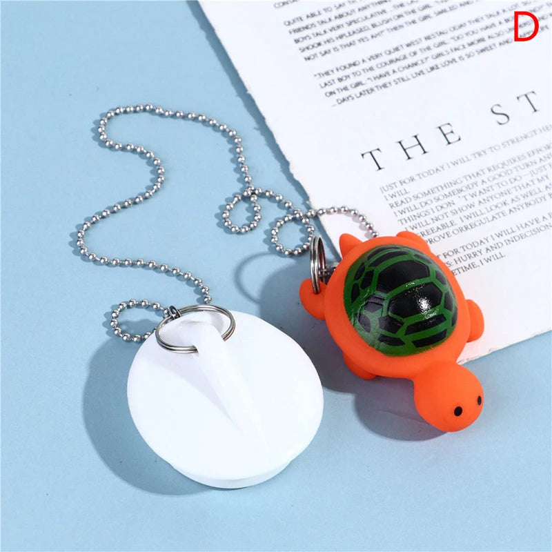 1 Pc Cartoon Animals Duck Sea Star Turtle Waterproof Rubber Plug Creative Bathtub Sink Stopper Color(Orange/White/Black)