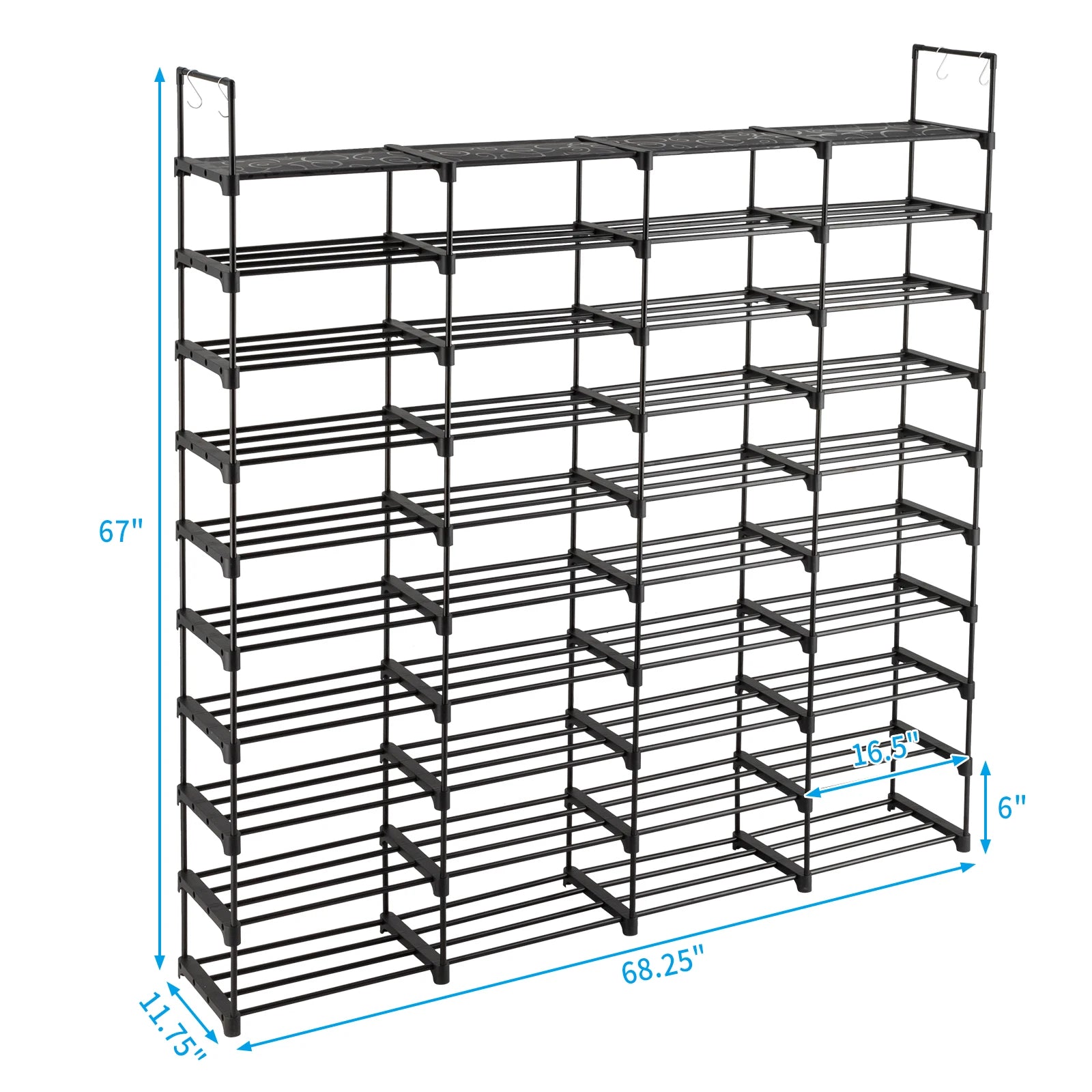 10 Tiers Shoe Rack Storage Organizer Shoe Shelf Organizer for Entryway Holds Stackable Shoe Cabinet Shoe Rack