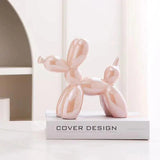 11cm Mini Ceramic Balloon Dog Abstract Ornament Creative Sculpture Study Room Statue Home Office Accessories Festival Decoration