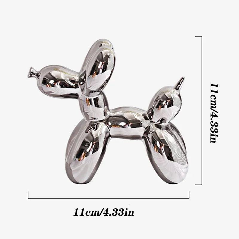 11cm Mini Ceramic Balloon Dog Abstract Ornament Creative Sculpture Study Room Statue Home Office Accessories Festival Decoration