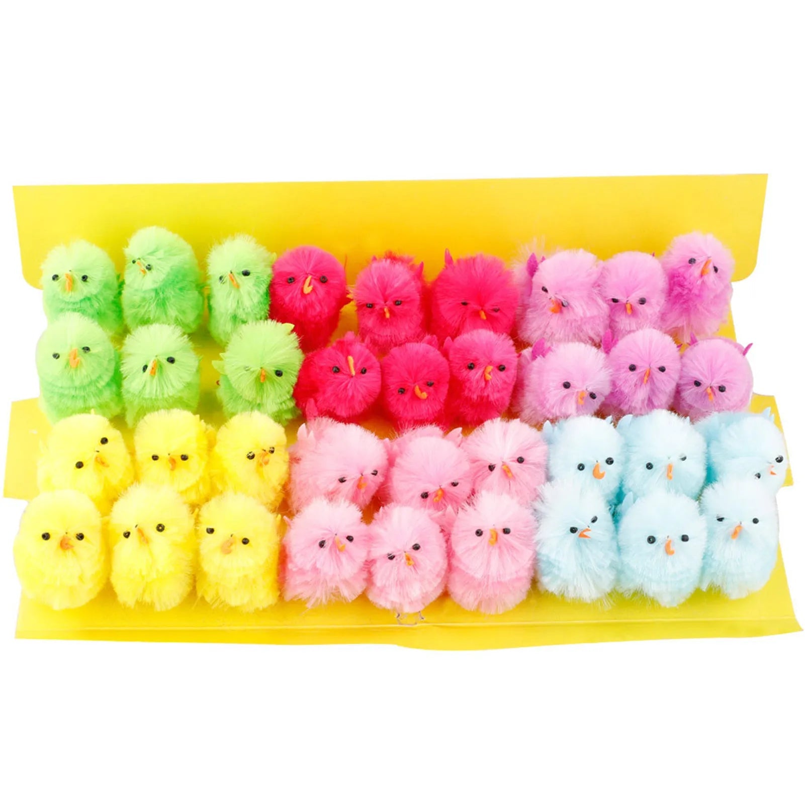 12/24/36PCS Simulation Easter Chick Yellow Mini Lovely Artificial Plush Chicken Easter Gift Children Kids Toy Home Decoration