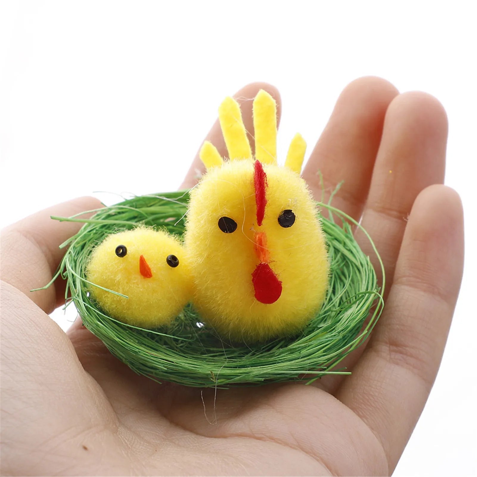 12/24/36PCS Simulation Easter Chick Yellow Mini Lovely Artificial Plush Chicken Easter Gift Children Kids Toy Home Decoration