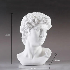 15CM David Head Bust Statue Mini Europe Michelangelo Home Decoration Resin Art Craft Sculpture Sketch Practice Gift Home Decor