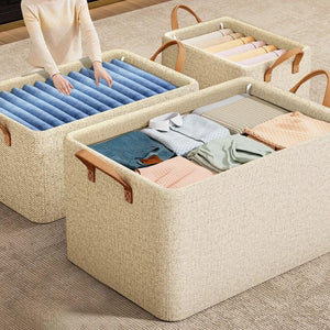 1PC Foldable Steel Frame Storage Box With Handle Non-Woven Saving Space Box Travel Storage Home Clothes Pants Organizers Box