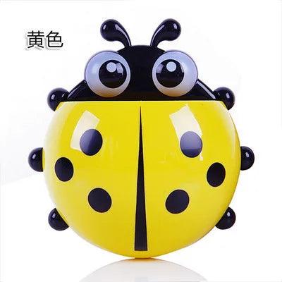 1pcs Ladybug Animal Insect Toothbrush Holder Bathroom Cartoon Toothbrush Toothpaste Wall Suction Holder Rack Container Organizer