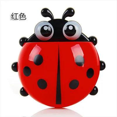 1pcs Ladybug Animal Insect Toothbrush Holder Bathroom Cartoon Toothbrush Toothpaste Wall Suction Holder Rack Container Organizer