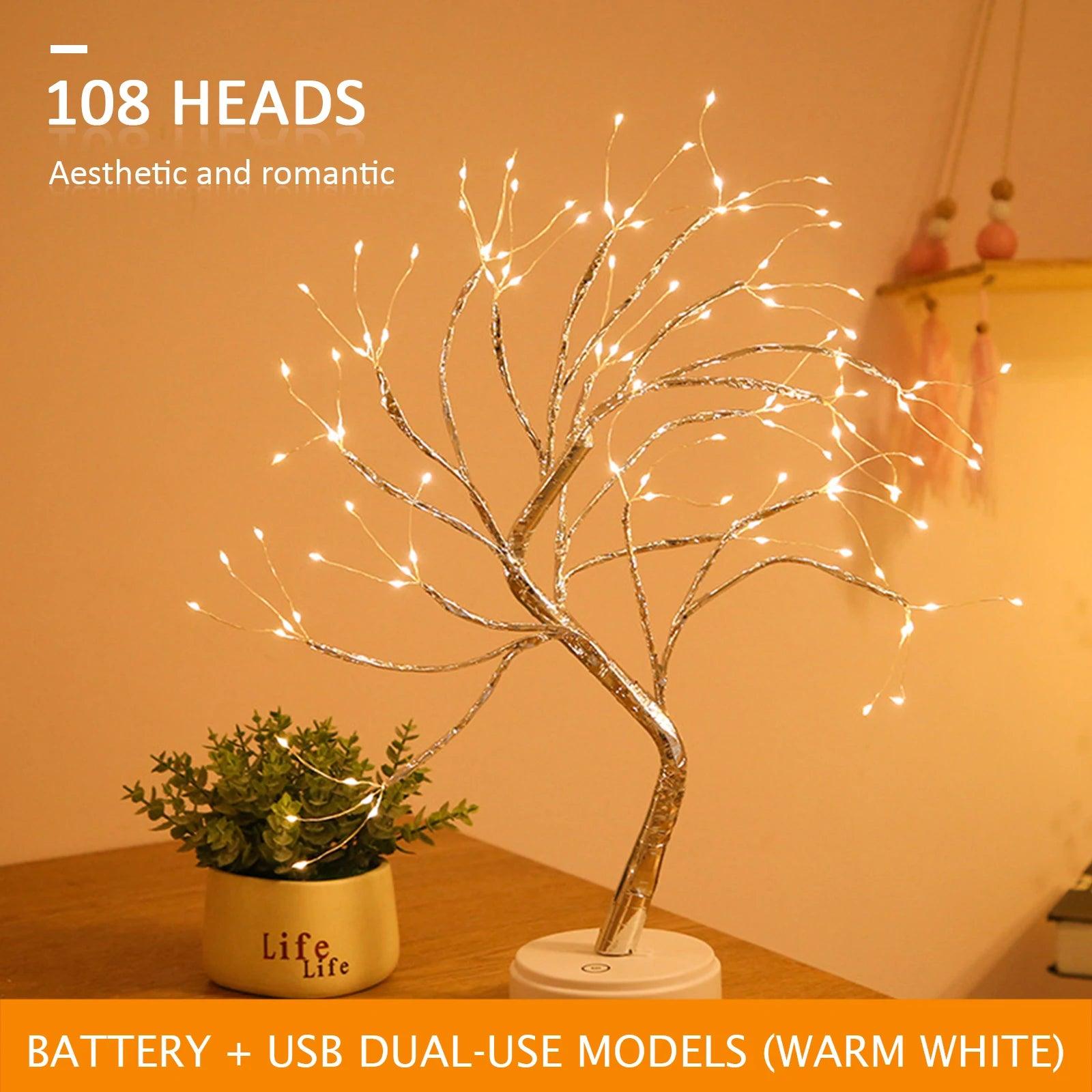 20 inch Bonsai Tree Light, Tabletop Branch Lamp, for Party Wedding Home Decor Home Bedroom Decoration Decor Fairy Light Holiday