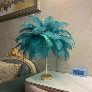 2022 New Touch Control Table Feather Lamp For Wedding Bedroom Decoration LED Desk Lamp With Feathers USB Power/Rechargeable