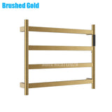 2022 Nordic 220V Brushed Gold Towel Warmer Electric Wall Carbon Fiber 304 Stainless Steel Heated Rack for Home,Bathroom,Toilet