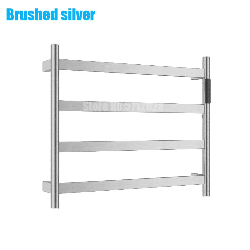 2022 Nordic 220V Brushed Gold Towel Warmer Electric Wall Carbon Fiber 304 Stainless Steel Heated Rack for Home,Bathroom,Toilet