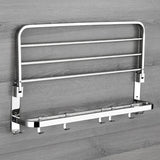 2023 Folding Movable Bath Towel Shelf Stainless Steel Polished Bathroom Towel Rack Holder Storage Shelf Hook Accessories