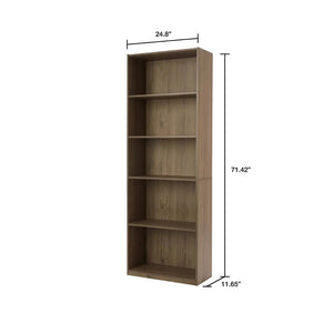 2023 Mainstays 5-Shelf Bookcase with Adjustable Shelves, Rustic Oak