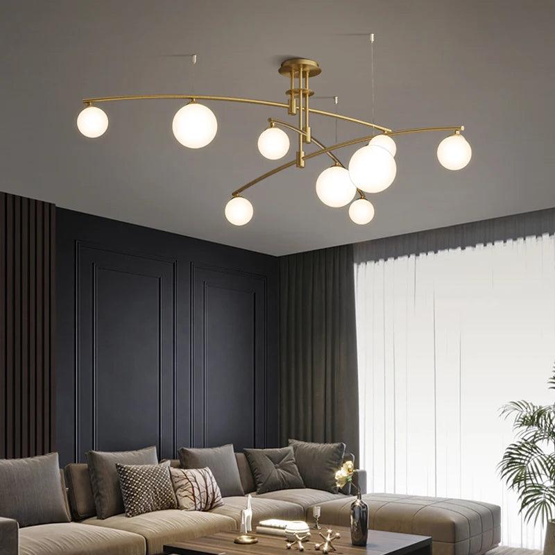 2023 New Nordic Creative Light Luxury Living Room Pendant Light Modern Simple Art Personalized Atmosphere Restaurant Light