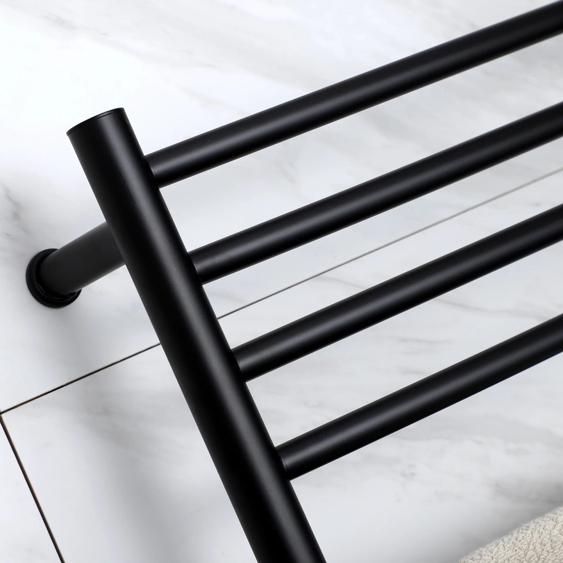 2024 Classic Black Heated Towel Warmer Large Size 110x52x12cm 110-240V 304 Stainless Steel Towel Bar For Bathroom and Toilet