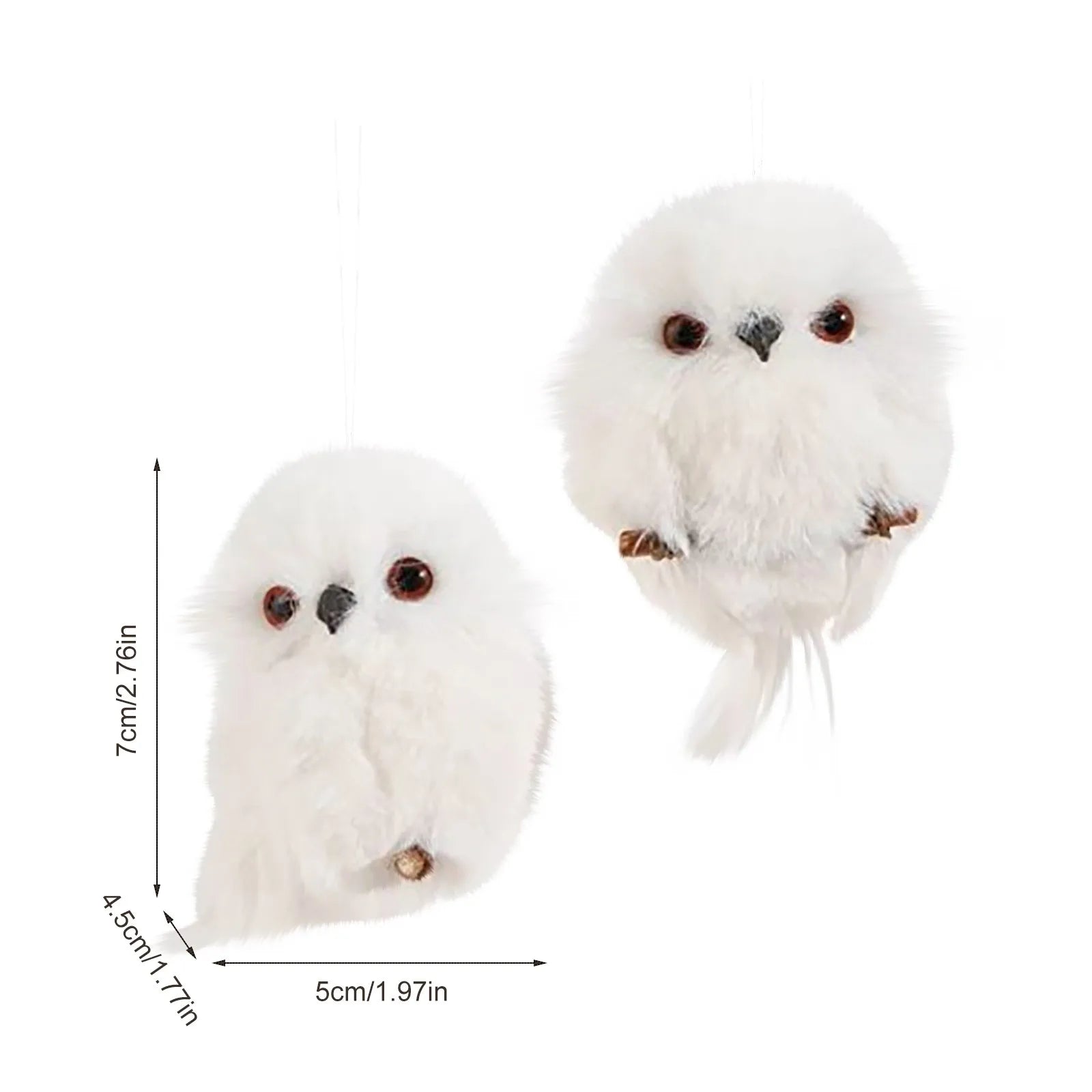 2pcs Christmas Cute Owl Christmas Tree Decoration Pendant Gardening Decoration Simulation Animal Doll Pendant Christmas Decor