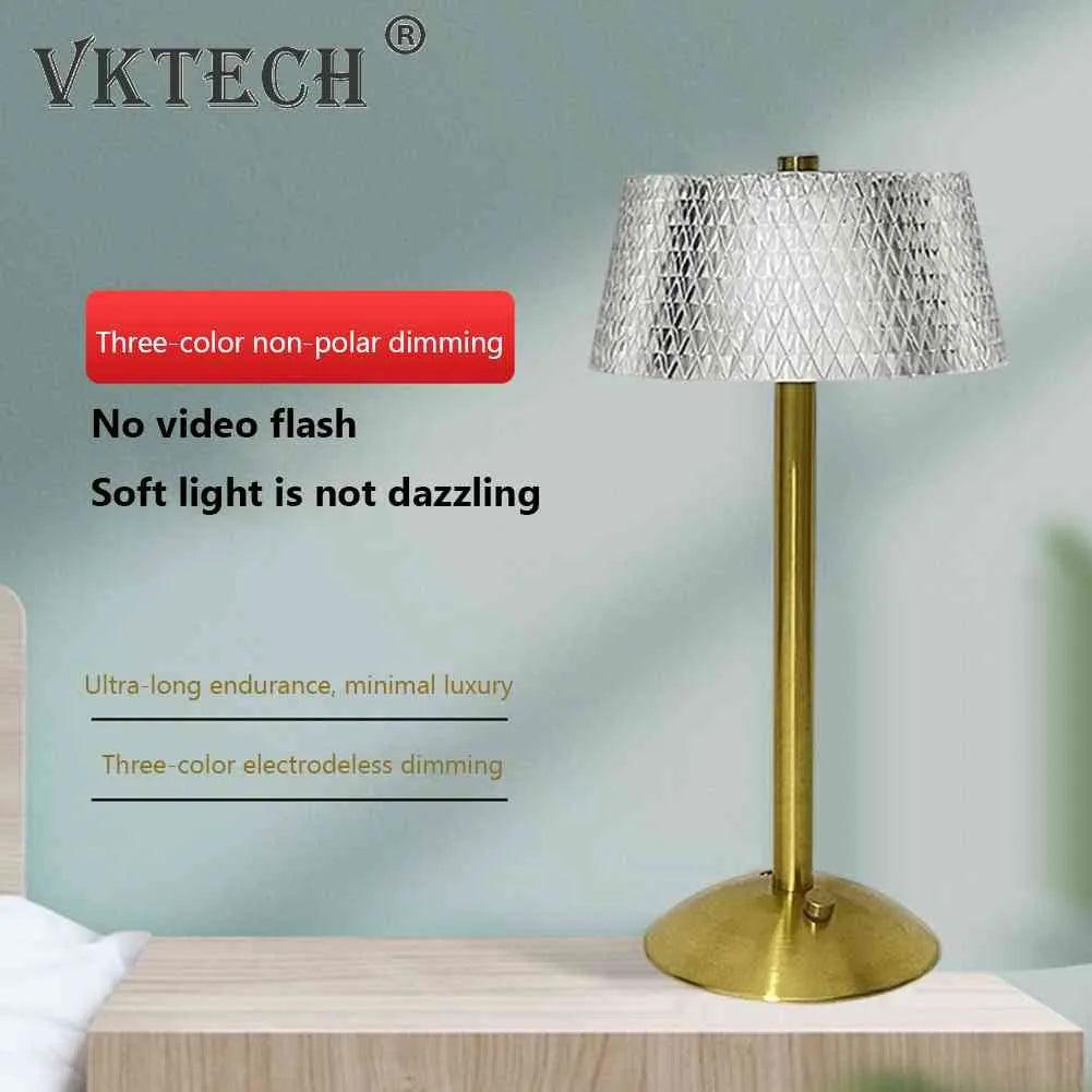 3 Colors LED Table Lamps Dimmable Bedside Night Light Rechargeable Romantic Wireless Creative Acrylic for Bedroom Living Room