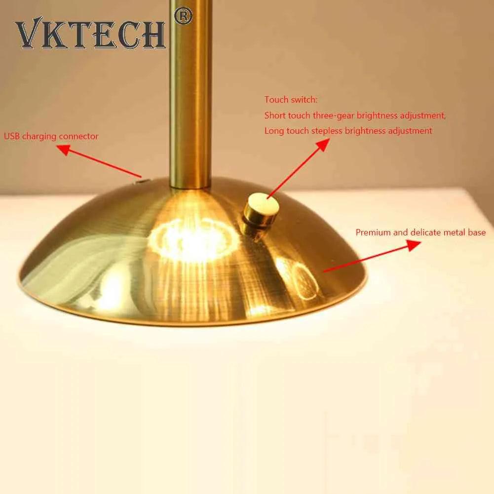 3 Colors LED Table Lamps Dimmable Bedside Night Light Rechargeable Romantic Wireless Creative Acrylic for Bedroom Living Room