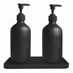 300/500ml Matte Black Soap Dispenser Lotion Bottle Pump Refillable Empty Shampoo Conditioner Bathroom Shower Accessories