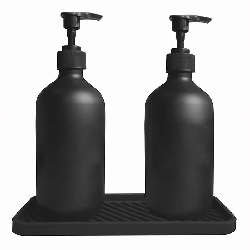 300/500ml Matte Black Soap Dispenser Lotion Bottle Pump Refillable Empty Shampoo Conditioner Bathroom Shower Accessories