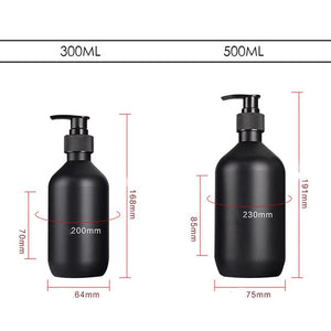 300/500ml Matte Black Soap Dispenser Lotion Bottle Pump Refillable Empty Shampoo Conditioner Bathroom Shower Accessories