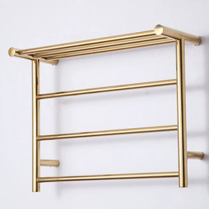 304 Stainless Steel Electric Heating Towel Drying Rack Bathroom Toilet Titanium Gold Towel Warmer Shelf Wall Mounted 48*61*23CM