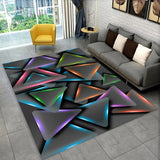 3D Abstract Mirror Floor Mat Fashion Geometric Illusion Small Floor Mat for Living Room Bedroom Area Large Rug Home Non-slip Rug