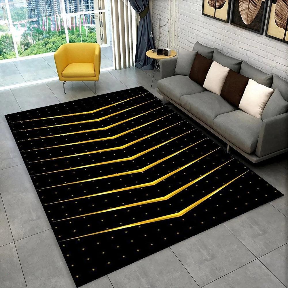 3D Abstract Mirror Floor Mat Fashion Geometric Illusion Small Floor Mat for Living Room Bedroom Area Large Rug Home Non-slip Rug