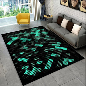 3D Abstract Mirror Floor Mat Fashion Geometric Illusion Small Floor Mat for Living Room Bedroom Area Large Rug Home Non-slip Rug