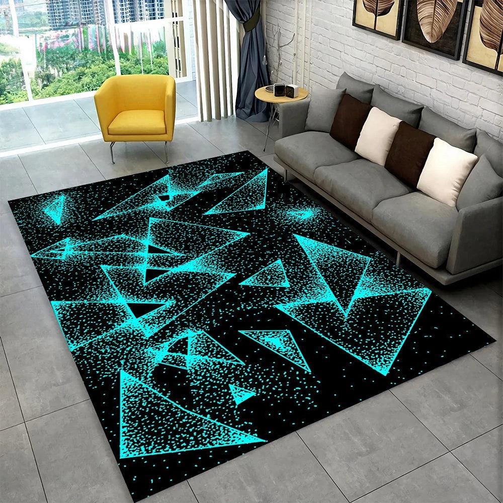 3D Abstract Mirror Floor Mat Fashion Geometric Illusion Small Floor Mat for Living Room Bedroom Area Large Rug Home Non-slip Rug