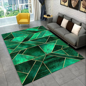 3D Abstract Mirror Floor Mat Fashion Geometric Illusion Small Floor Mat for Living Room Bedroom Area Large Rug Home Non-slip Rug