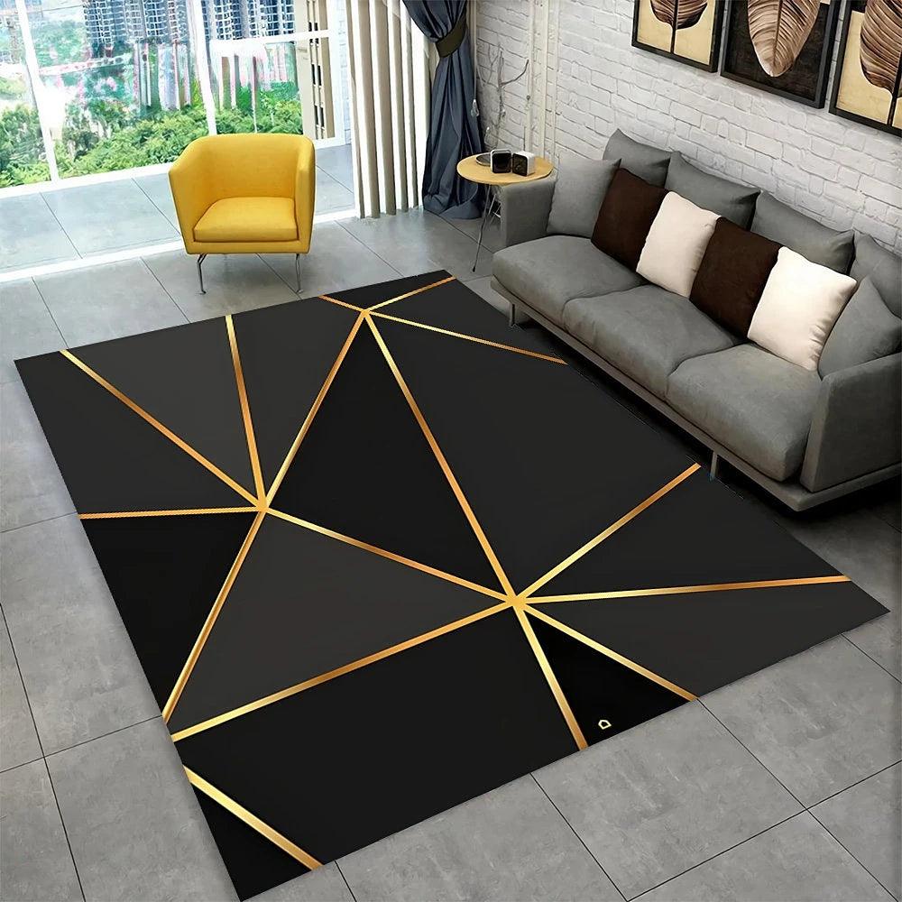 3D Abstract Mirror Floor Mat Fashion Geometric Illusion Small Floor Mat for Living Room Bedroom Area Large Rug Home Non-slip Rug