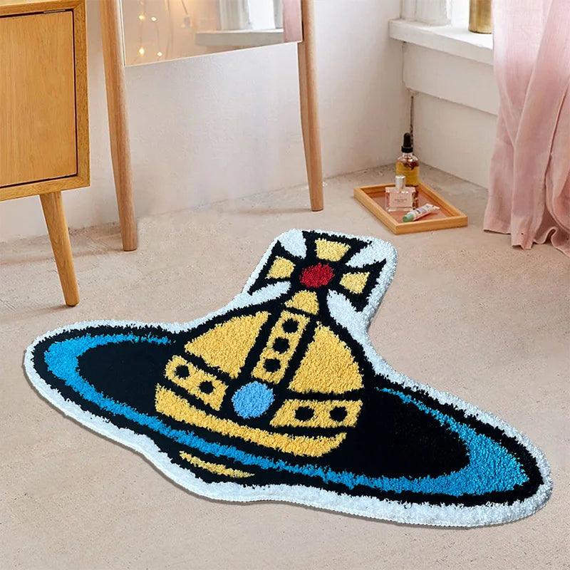 3D Planet Tufted Rugs Soft Plush Carpet Fashion Irregular Saturn Floor Mat Creative Children's Lounge Rug Bedroom Decor Carpet