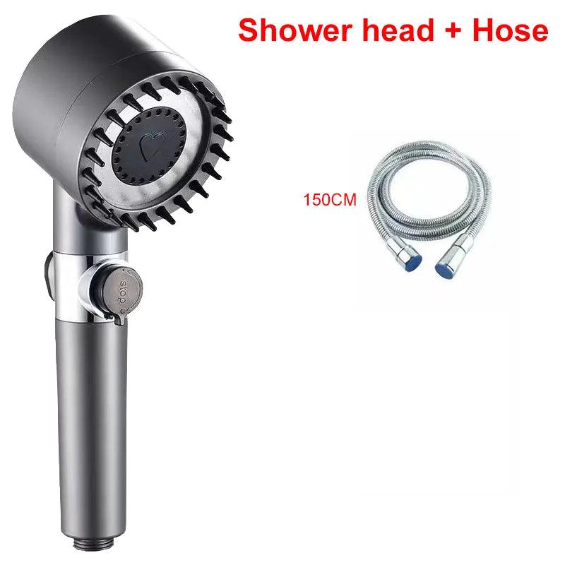 4 Modes Shower Head High Pressure Showerhead One-Key Stop Water Massage Shower Head With Filter Element Bathroom Accessories