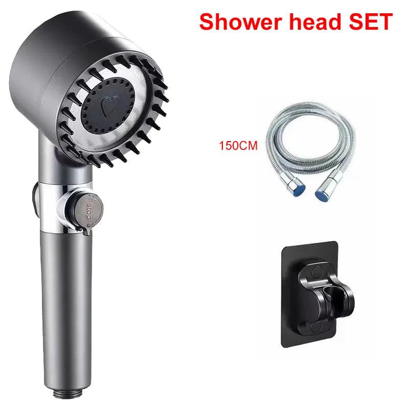 4 Modes Shower Head High Pressure Showerhead One-Key Stop Water Massage Shower Head With Filter Element Bathroom Accessories