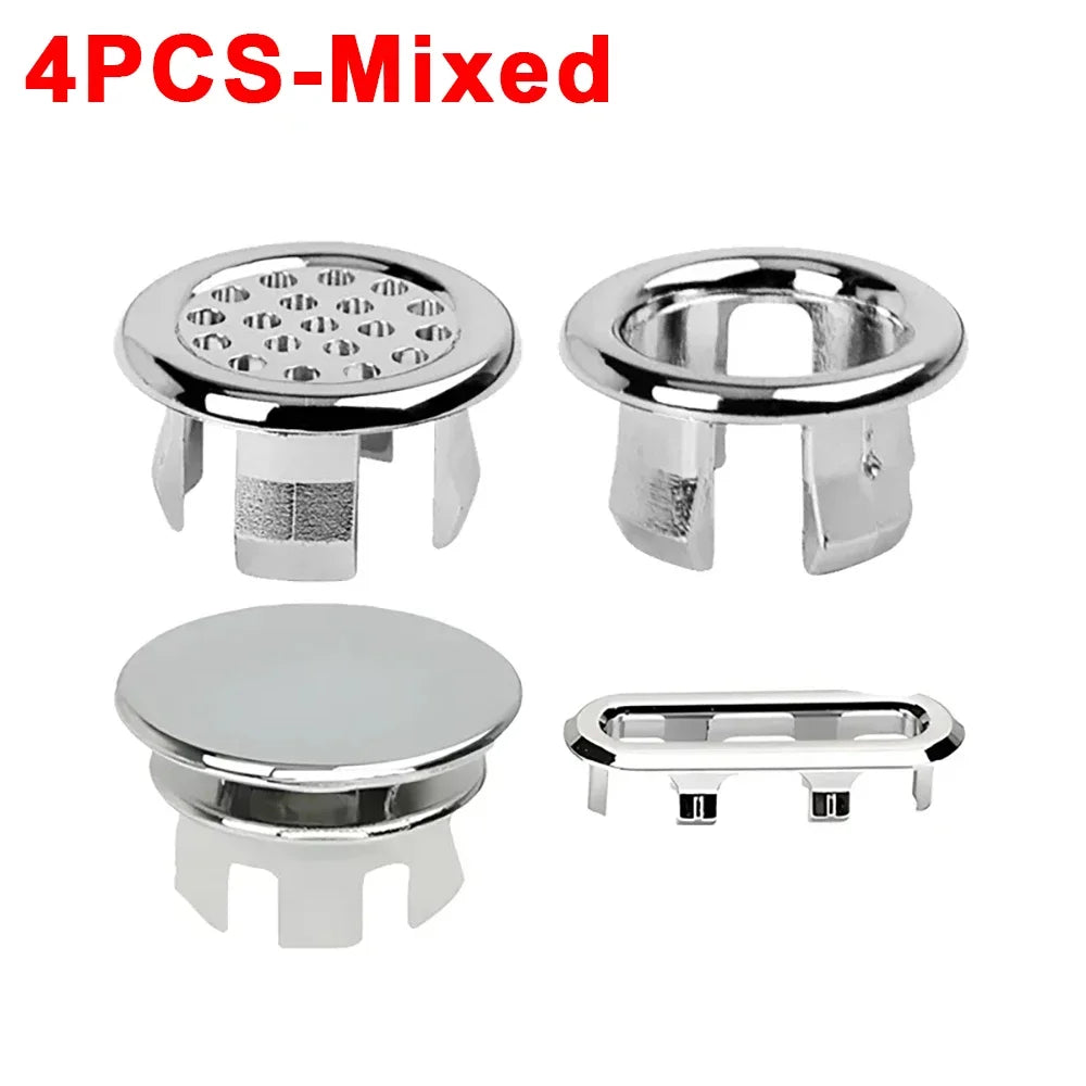 4/1Pcs Sink Overflow Ring Cover Replacement Bathroom Basin Trim Bath Round Plastic Sink Overflow Hole Covers Kitchen Accessories