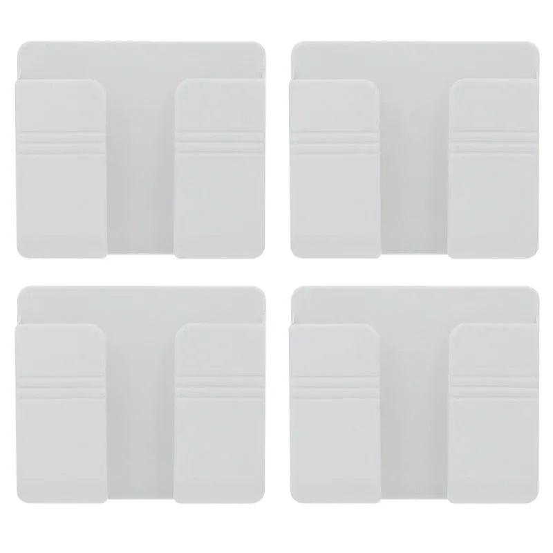 4Pcs Wall Mounted Storage Box Multifunction Punch Free Organizer TV Remote Control DIY Mobile Phone Plug Charging Holder