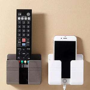 4Pcs Wall Mounted Storage Box Multifunction Punch Free Organizer TV Remote Control DIY Mobile Phone Plug Charging Holder