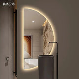 50cm diameter Wall Mirror Bathroom Luxury Half Round Toilet Nordic Mirror Light Cute Large Glass House Decorations