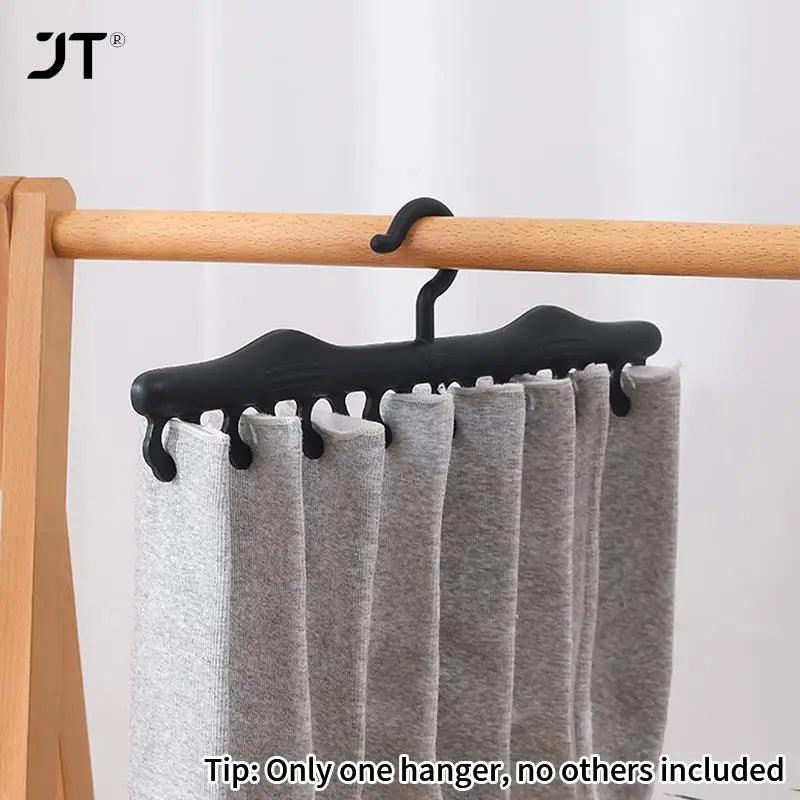 6 Clips Hats Socks Organizer Rack Hanging Peaked Cap Scarf Storage Rack Hanger Multifunctional Closet Wardrobe Storage Holder