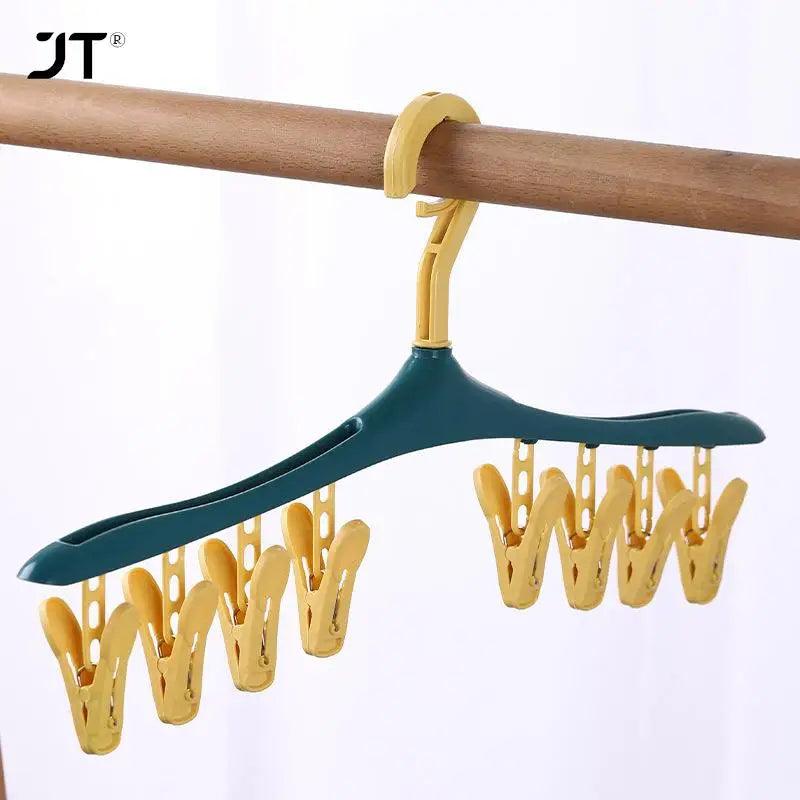 6 Clips Hats Socks Organizer Rack Hanging Peaked Cap Scarf Storage Rack Hanger Multifunctional Closet Wardrobe Storage Holder