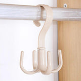 6 Clips Hats Socks Organizer Rack Hanging Peaked Cap Scarf Storage Rack Hanger Multifunctional Closet Wardrobe Storage Holder