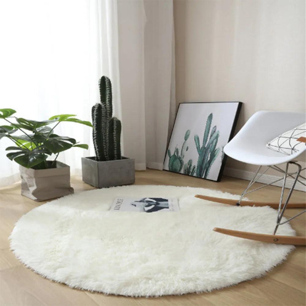 60-160CM Thickened Plush Carpet Be used for Living Room Sofa,Washable,Nordic INS Style Comfortable Soft Fluffy Round Shaggy Rug