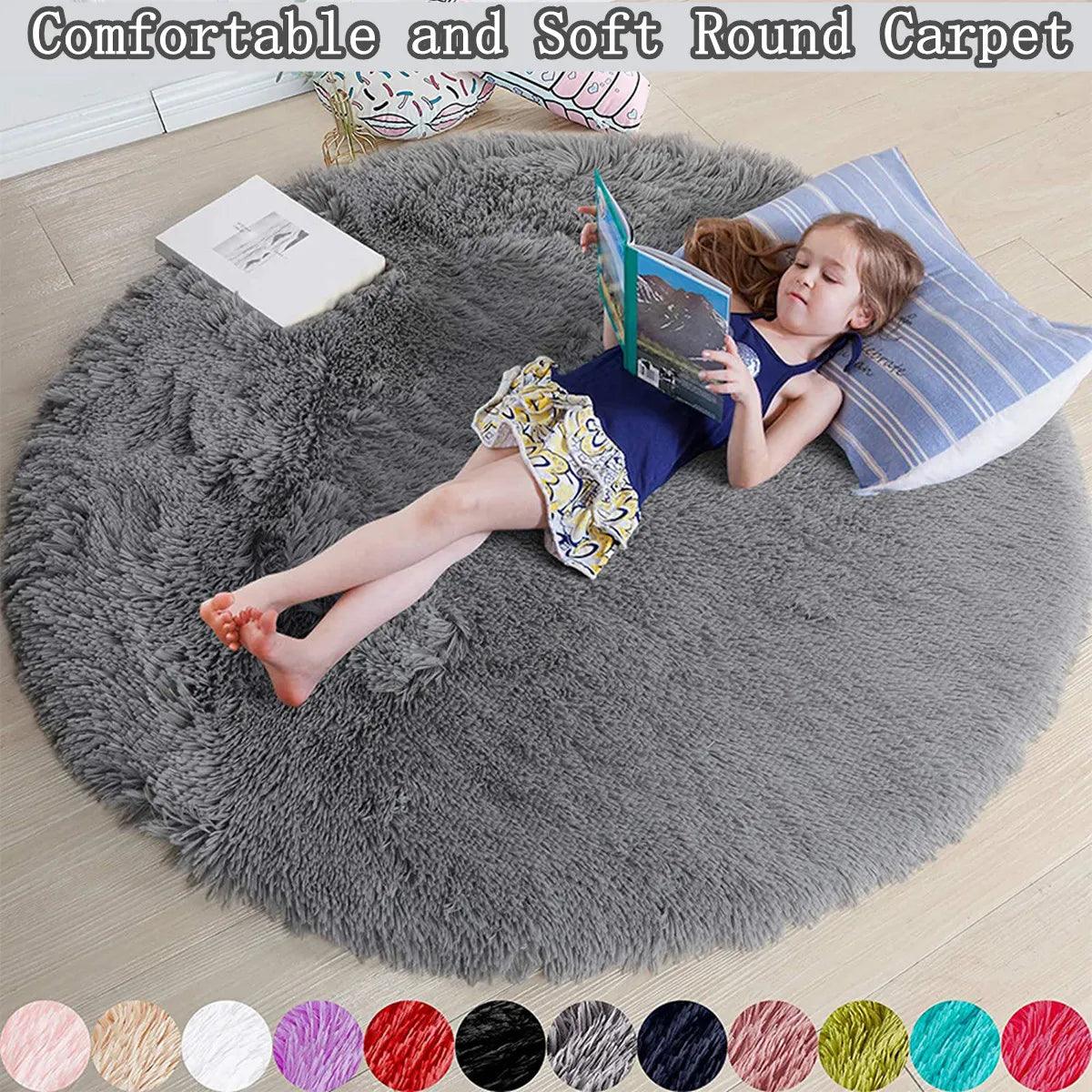 60-160CM Thickened Plush Carpet Be used for Living Room Sofa,Washable,Nordic INS Style Comfortable Soft Fluffy Round Shaggy Rug