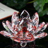 60mm Crystal Lotus Flower Glass Figurines Flowers Candle Tea Light Holder Paperweight Ornament Feng Shui Decorative Collection