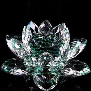 60mm Crystal Lotus Flower Glass Figurines Flowers Candle Tea Light Holder Paperweight Ornament Feng Shui Decorative Collection